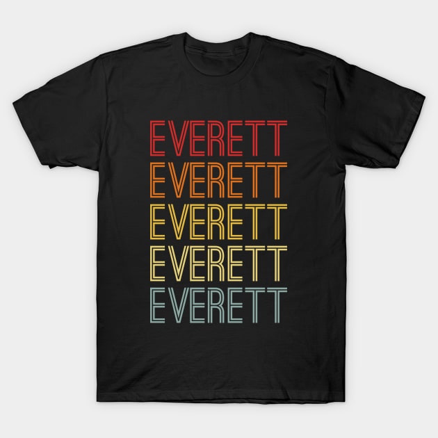 Everett Name Vintage Retro Gift Named Everett T-Shirt by CoolDesignsDz